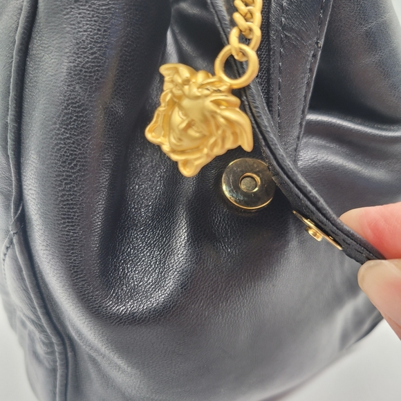 GIANNI VERSACE 1990 Couture Lambskin Leather Handbag - Picture 11 of 13